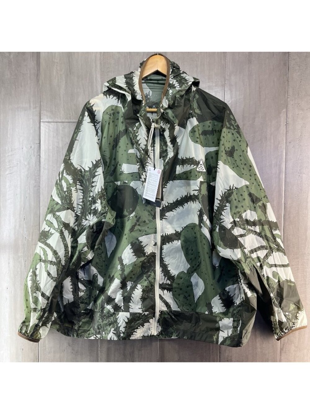 Nike Men's ACG Cinder Cone Windproof Full Zip Hooded Jacket Green XXL IH3580-229